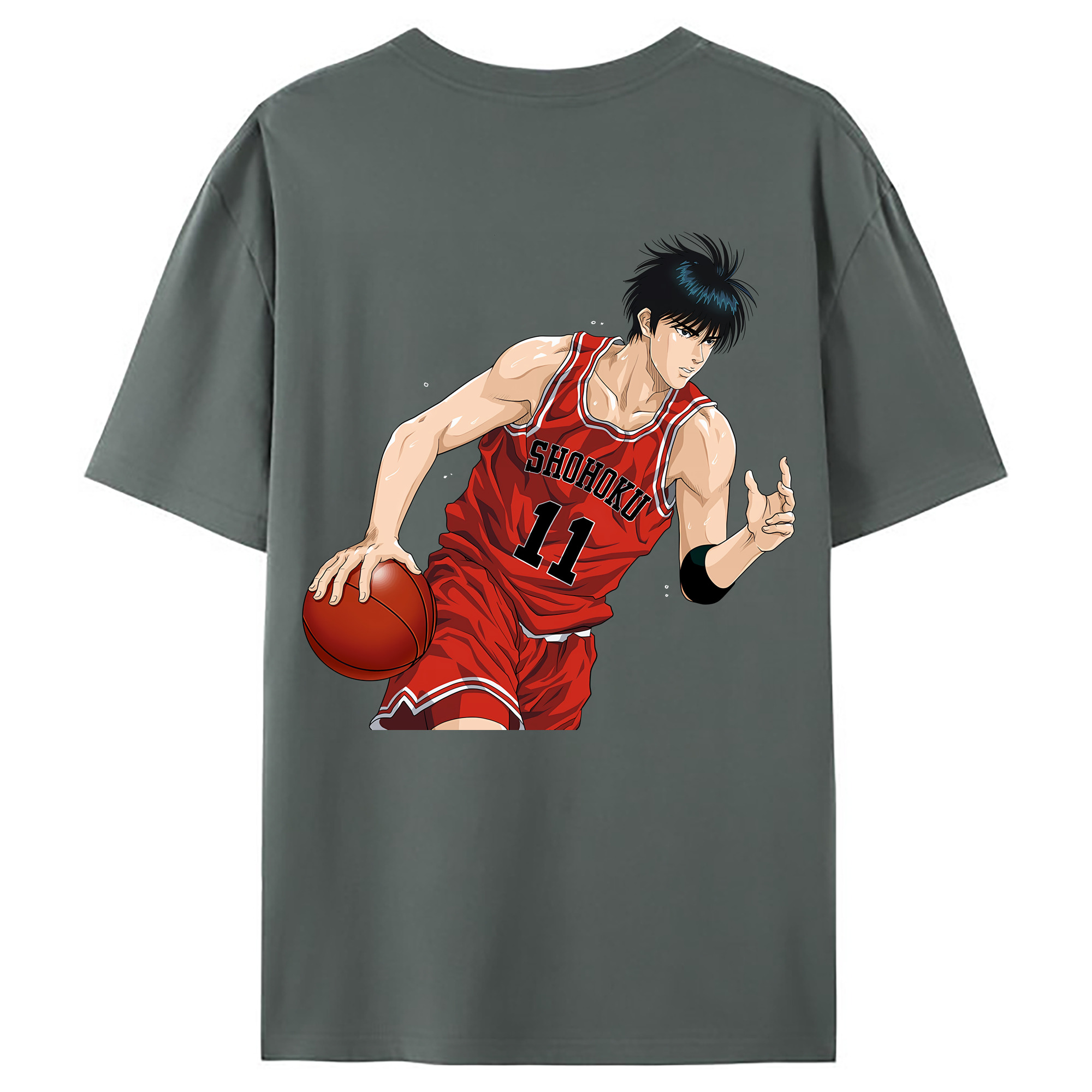 （画像用） SLAM DUNK／スラムダンク 綿100％ メンズ半袖Tシャツ（バックプリント） 通気性
